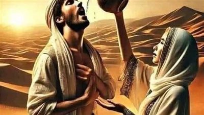 أصيب أعرابي بعطش شديد فمرّ بأعرابية وقال لها: أهون ما عندكم نريد، وأصعب ما عندكم لا نطلب