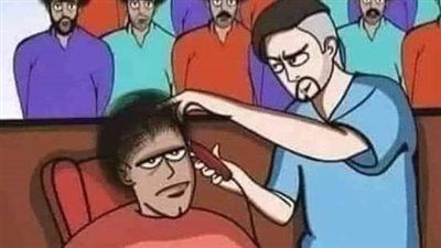 جاءه تاجر الماس امريكي للحلاقه